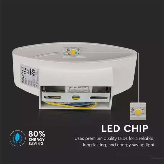 V-TAC 5W beltéri fali LED lámpa meleg fehér - SKU 8208