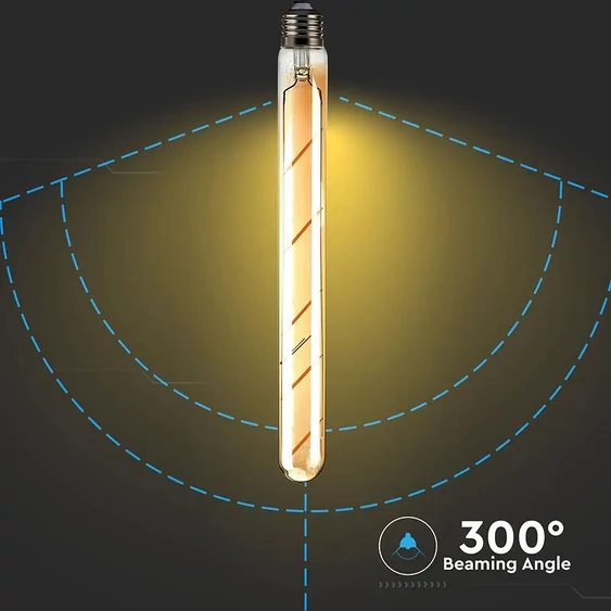 V-TAC 5W borostyán E27 meleg fehér filament LED égő - SKU 7142