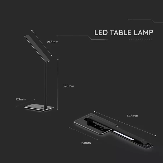 V-TAC 5W fekete dimmelhető asztali LED lámpa, változtatható színhőmérséklet - SKU 8600