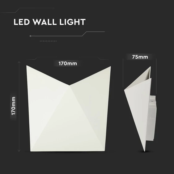 V-TAC 5W kültéri, fehér, fali LED lámpa meleg fehér - SKU 8280