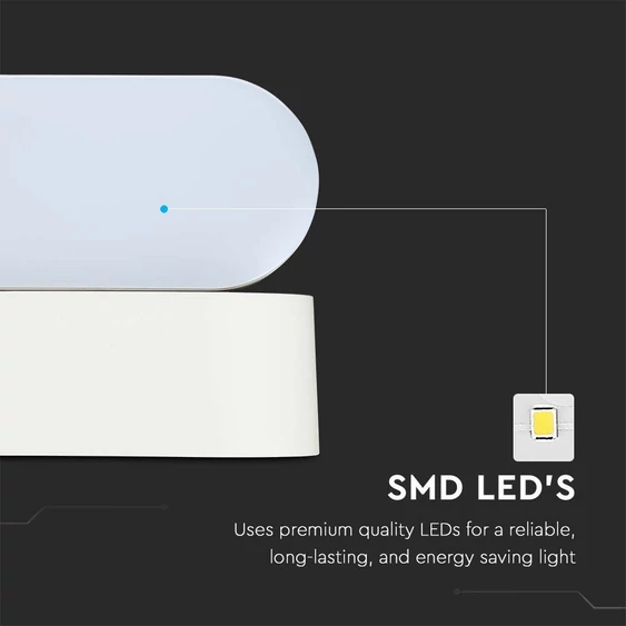6W LED Wall Light White Body IP65 Movable 3000K