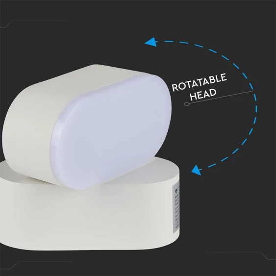 6W LED Wall Light White Body IP65 Movable 3000K