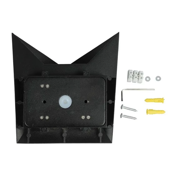 V-TAC 5W kültéri, fekete, fali LED lámpa meleg fehér - SKU 218282
