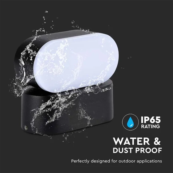 6W LED Wall Light Black Body IP65 Movable 4000K