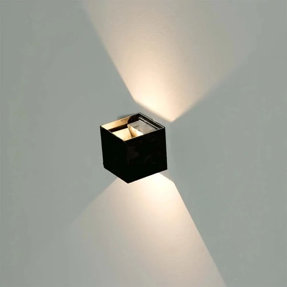 5W Wall Lamp With Bridglux Chip Black Body Square IP65 3000K