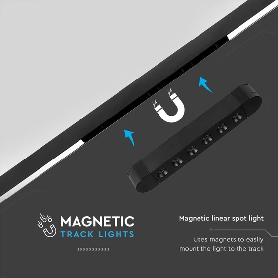V-TAC 5W spot LED lámpatest Slim 48V mágneses sínhez, természetes fehér - SKU 10233