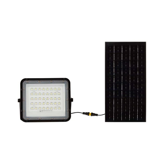 Black LED 10W solar floodlight, 6000mAh battery, 4000K, IP65