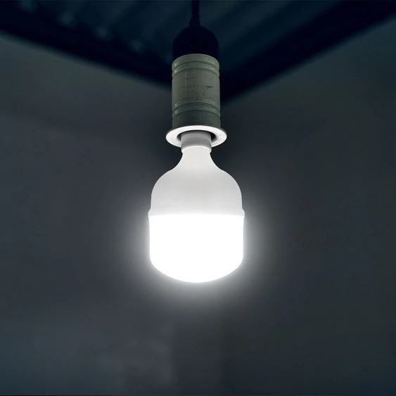 V-TAC 60W E27 hideg fehér T160 LED égő + E27-E40 foglalatadapter - SKU 23577