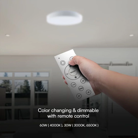 V-TAC 60W mennyezeti LED lámpa elengáns búrával, változtatható szinhőmérséklettel - SKU 23590