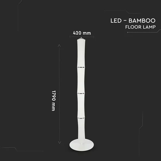 V-TAC 65W bambusz alakú, LED állólámpa, meleg fehér - SKU 3977