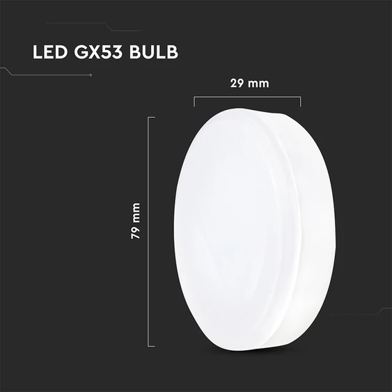 V-TAC 6.4W GX53 hideg fehér LED égő - SKU 23903