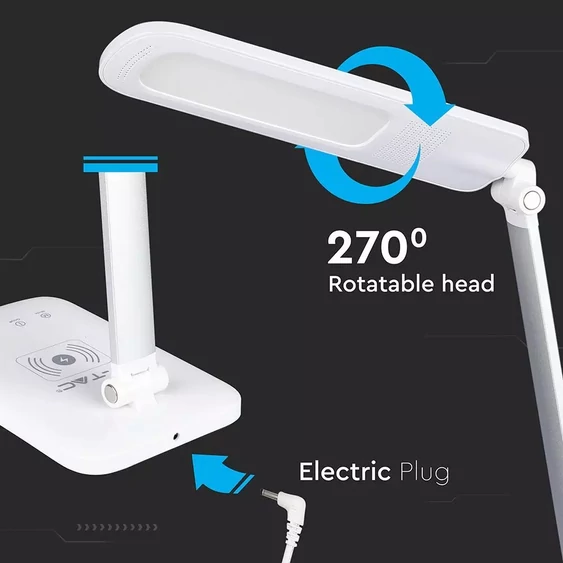 V-TAC 6.5W LED lámpa, vezeték nélküli töltővel, változtatható színhőmérséklet - SKU 8519