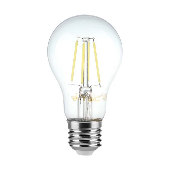 V-TAC 6W E27 természetes fehér filament A60 LED égő - SKU 214303