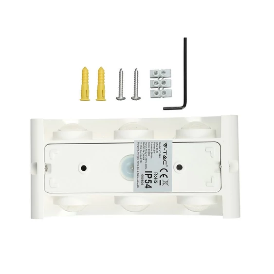 V-TAC 6W kültéri fehér fali LED lámpa természetes fehér - SKU 8614