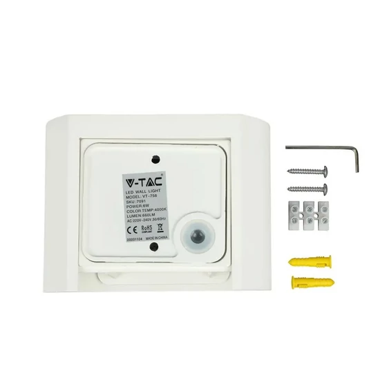 6W Wall Lamp With Bridglux Chip White Body Round IP65 3000K