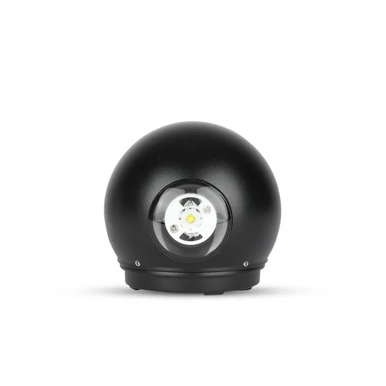 6W LED Wall Light Black Body Round IP65 4000K