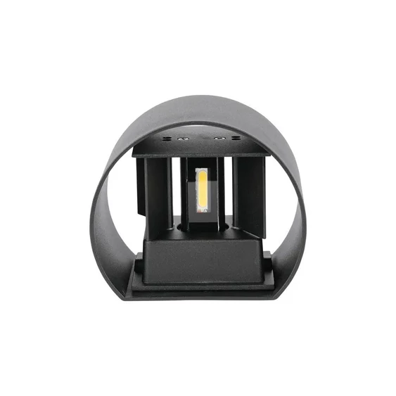 V-TAC 5W kültéri, fekete, kerek, fali LED lámpa természetes fehér - SKU 217090