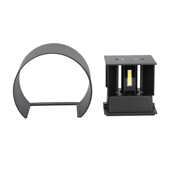 6W Wall Lamp With Bridglux Chip Black Body Round IP65 4000K