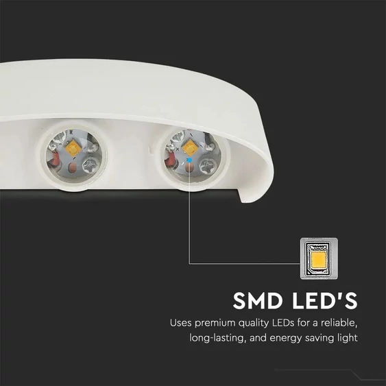 6W LED Wall Light Sand White IP54 4000K