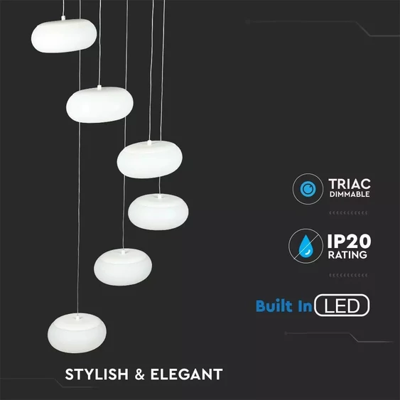 76W LED Designer Hanging Pendant Light Triac Dimmable White 3000K