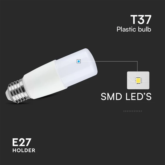 VT-237 8W T37 PLASTIC BULB-SAMSUNG CHIP 6400K E27