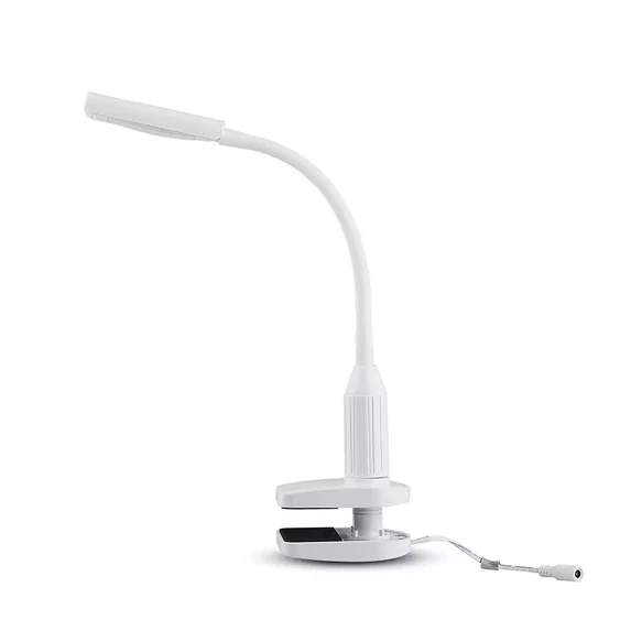 V-TAC 7W asztalra csíptethető LED lámpa, meleg fehér - SKU 8672