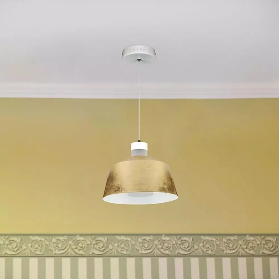 7W Led Pendant Light (Acrylic) - Gold Lamp Shade  250*190mm 3000K