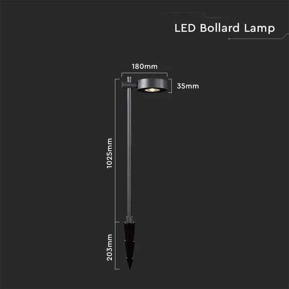 LED Black 7W Bollard 2in1, 4000K, IP65