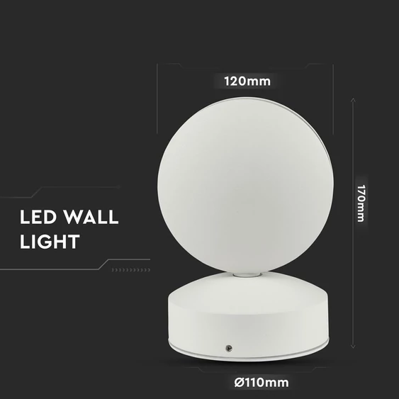 7W LED Wall Light White Body 4000K IP65