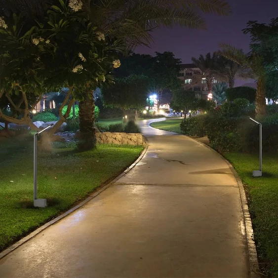 6W LED Outdoor Bollard Lamp Grey Body 4000K IP54