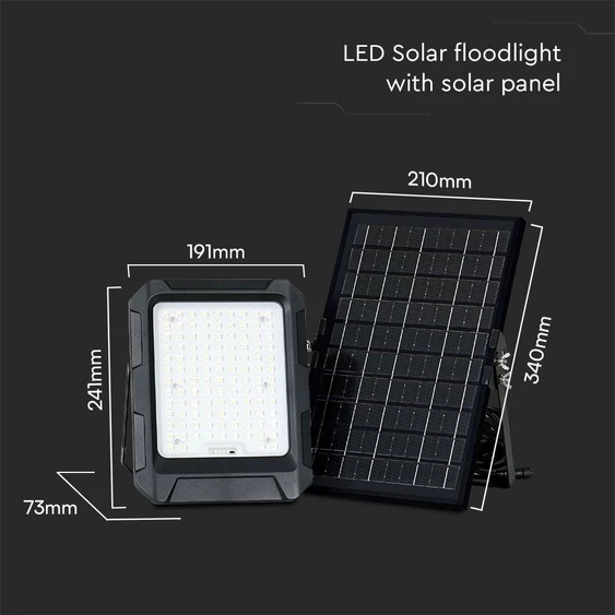 V-TAC 8000mAh napelemes LED reflektor, természetes fehér, 1000 Lumen - SKU 23438