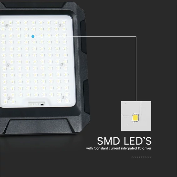 V-TAC 8000mAh napelemes LED reflektor, természetes fehér, 1000 Lumen - SKU 23438