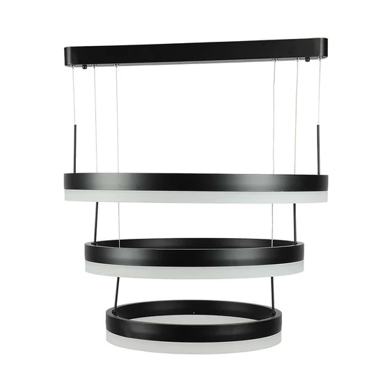 86W LED Dimmable Soft Light Chandelier, 3000K, Round Black body