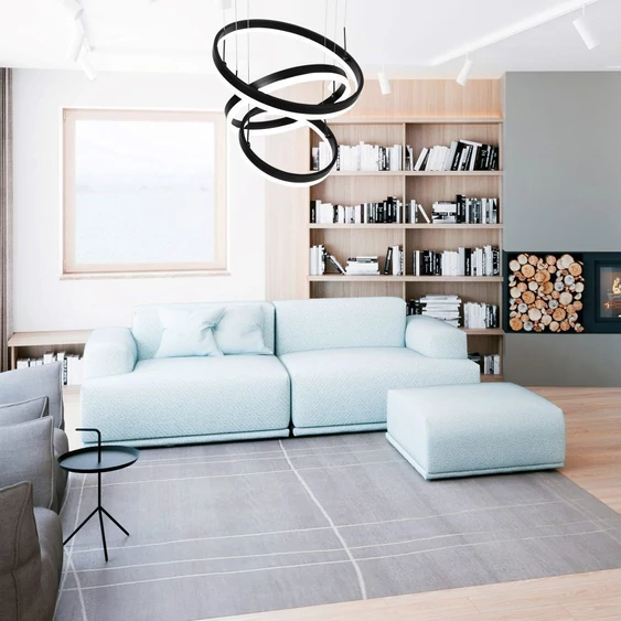 86W LED Dimmable Soft Light Chandelier, 3000K, Round Black body