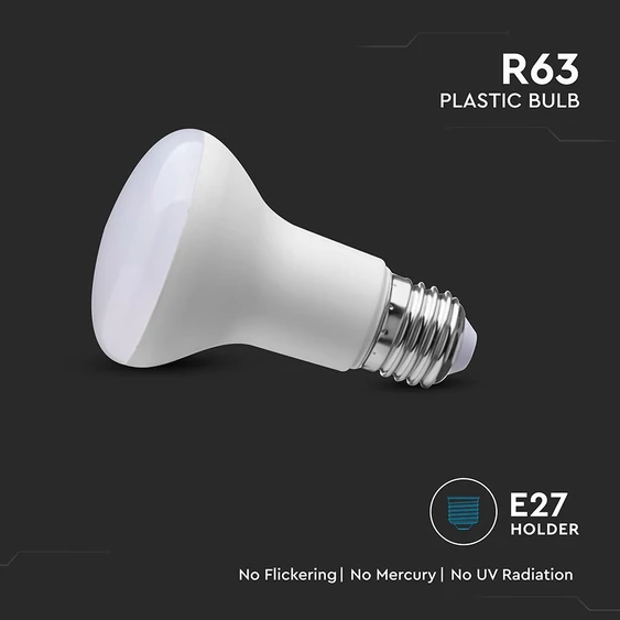 LED Bulb - SAMSUNG CHIP 8W E27 R63 Plastic 6400K