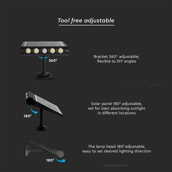 8in1 LED solar lamp with motion sensor, 3000K