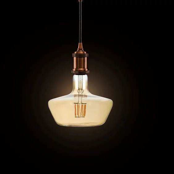 V-TAC 8W borostyán E27 meleg fehér filament LED égő - SKU 2790