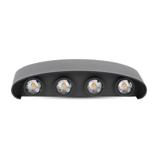 V-TAC 8W kültéri fekete fali LED lámpa meleg fehér - SKU 8619