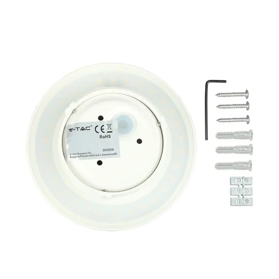 9W Wall Lamp White Body Round IP65 4000K