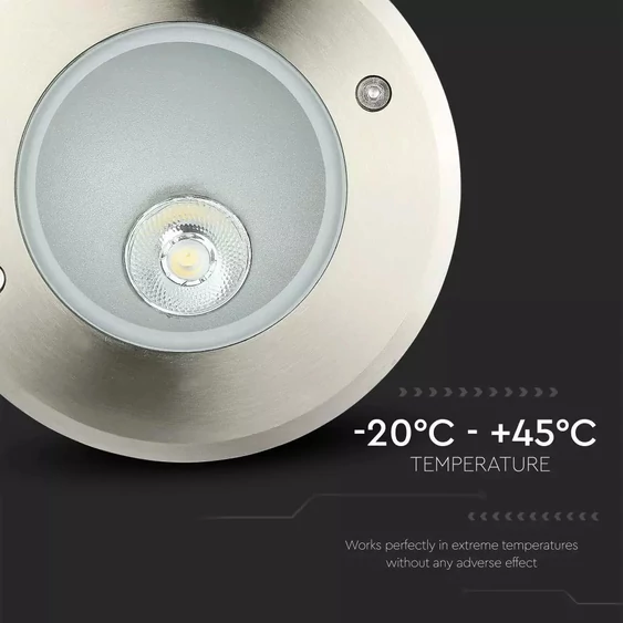 V-TAC 8W kültéri talajlámpa, IP67, ferde sugárzási szög, 20°, természetes fehér - SKU 8621