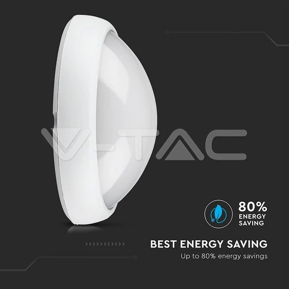 V-TAC 8W ovális IP54 LED lámpa, fehér, természetes fehér - SKU 1263