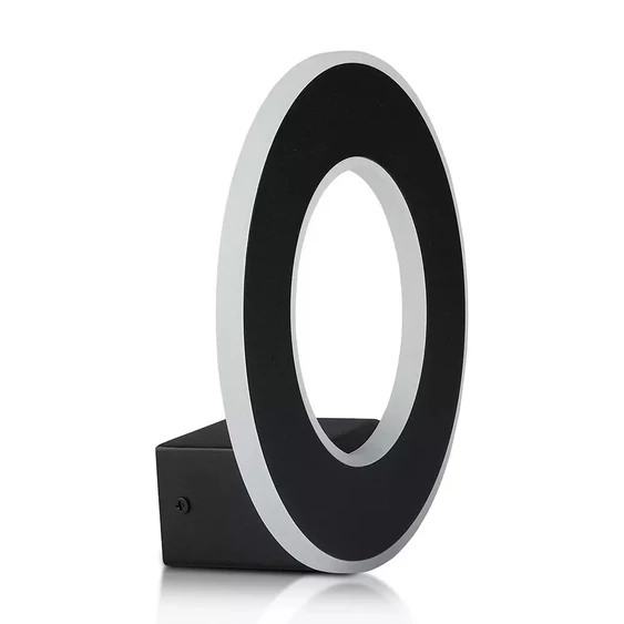 V-TAC 9W beltéri fekete fali LED lámpa meleg fehér - SKU 8227