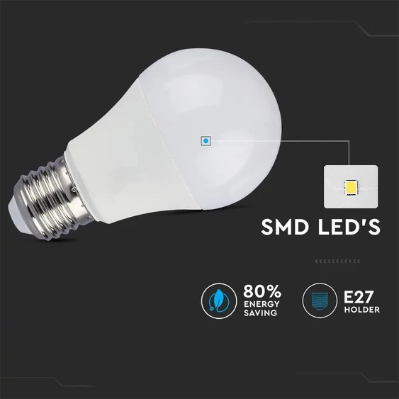 V-TAC 9W E27 természetes fehér 3 lépésben dimmelhető LED égő csomag (2 db) - SKU 7289