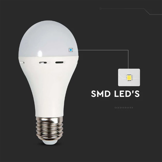 LED Bulb - 9W E27 A70 LED bulb with emergency battery, 4000K