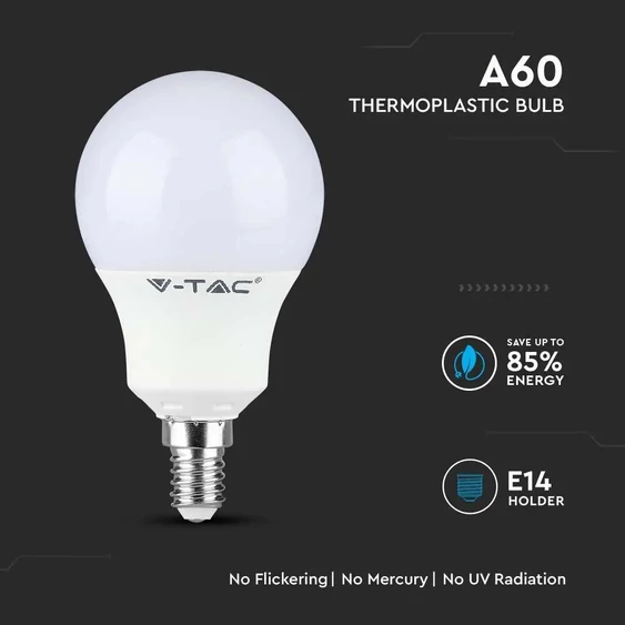 V-TAC A60 8.5W E14 természetes fehér LED égő - SKU 21115