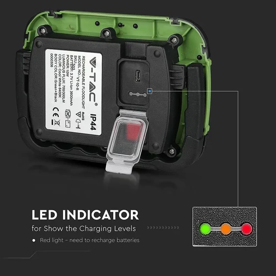 10W LED Floodlight Rechargeable SAMSUNG CHIP  IP44 4000