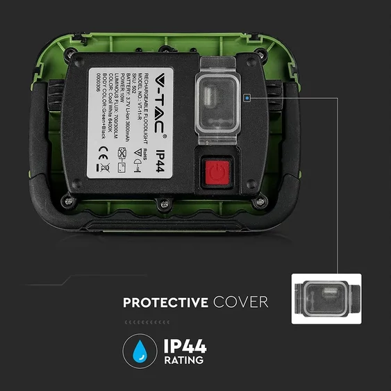 10W LED Floodlight Rechargeable SAMSUNG CHIP USB + SOS Function IP44 4000