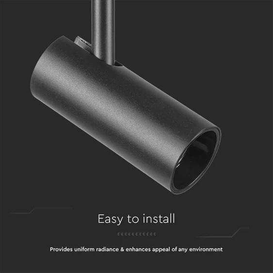 V-TAC állítható 20W spot LED lámpatest Slim 48V mágneses sínhez, meleg fehér - SKU 10255