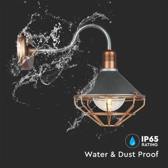 Wall Lamp Matt Rose Gold Down IP65