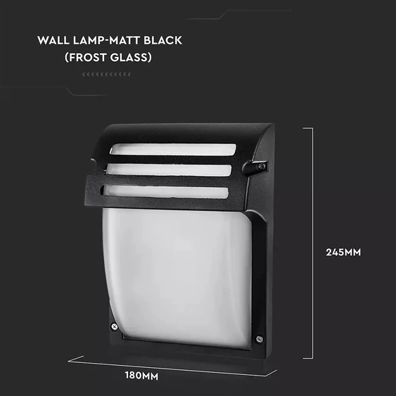 Wall Lamp Frost Glass Matt Black